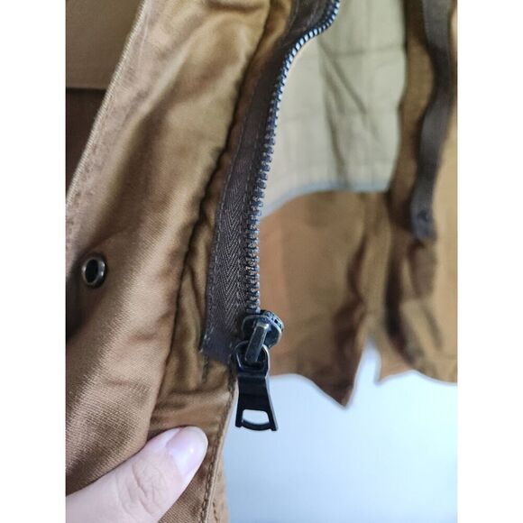 Gap Men Tan Khaki 100% Cotton Mid Length Anorak Utility Full Zip Jacket  Large - Picture 9 of 12
